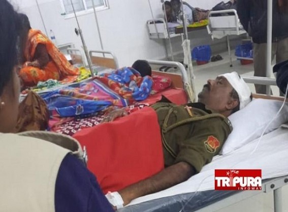 Kumarghat Congress Office Attack by BJP : Police Official Injured Kumarghat Congress Office Attack by BJP : Police Official Injured